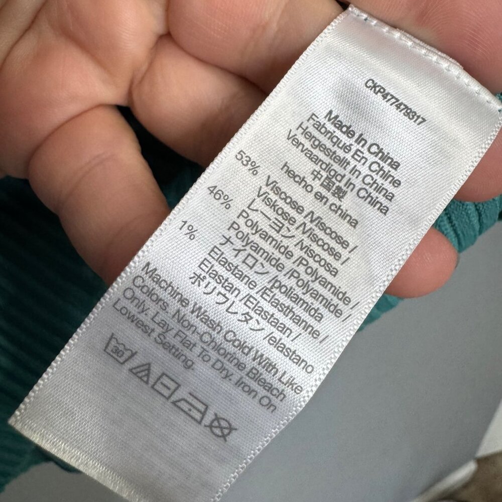 MADEWELL ottoman crop sweater tee in teal size L - Picture 5 of 7